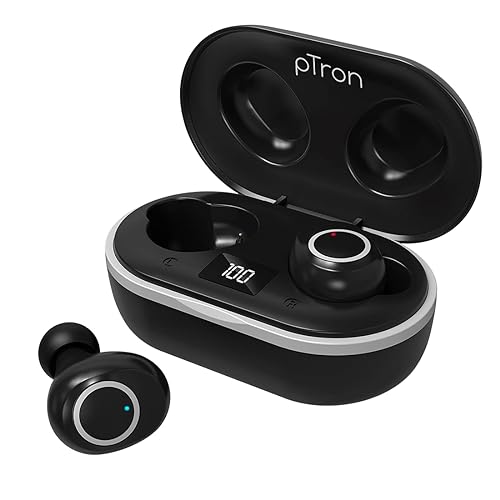 pTron Bassbuds Jets True Wireless Bluetooth Headphones (Black)