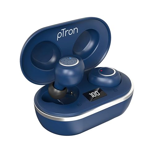 pTron Bassbuds Jets True Wireless Headphones (Blue)