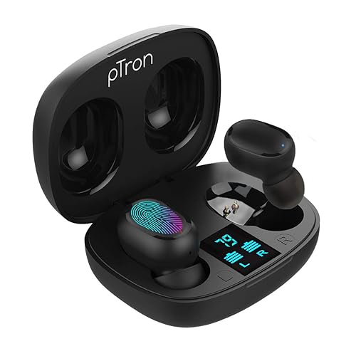 pTron Bassbuds Pro in-Ear True Wireless Bluetooth Headphones (Black)