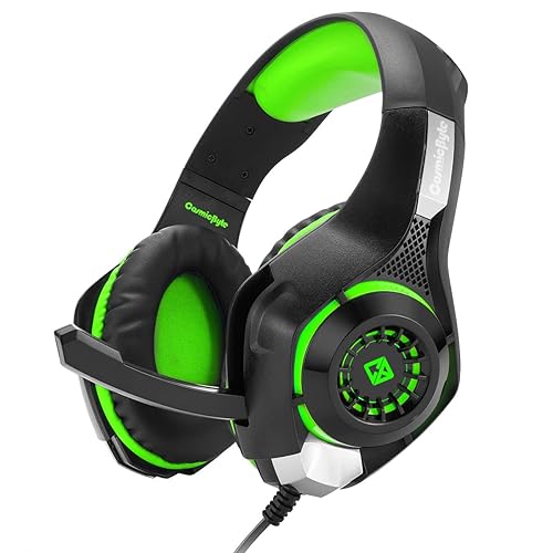 Cosmic Byte GS410 Wired Over-Ear Headphones (Black/Green)