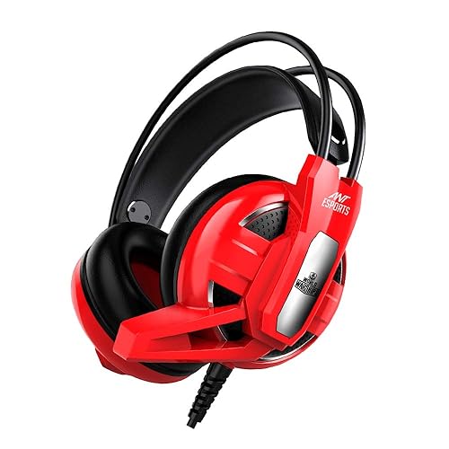 Ant Esports H520W Wired Over-Ear Gaming Headset (Red)
