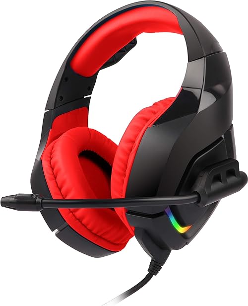 ZEBRONICS Zeb-Rush Wired Gaming Headphone (Red)